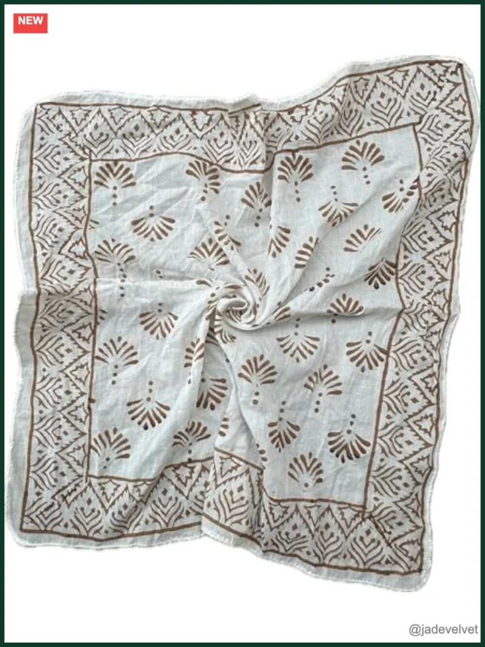 Hand Block Print Cotton Bandana - Paisley Design Kerchief Scarf